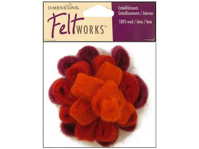 Dimensions Feltworks Wool Red Looped Bow