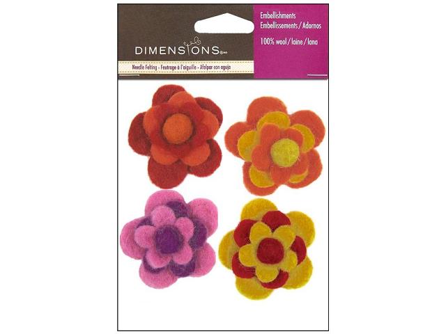 Dimensions Feltworks Wool Flowers Warm