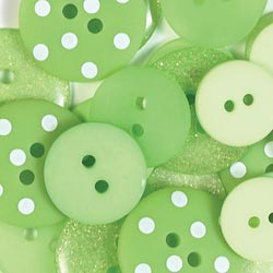 Doodlebug Monochromatic Buttons - Limeade