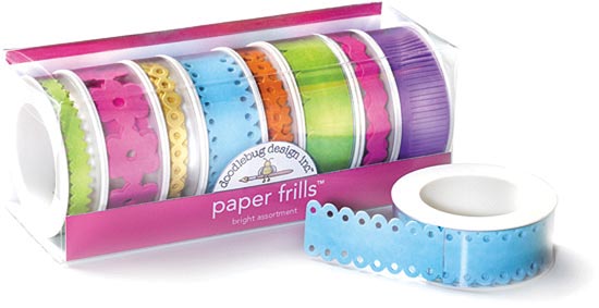 Doodlebug Paper Frills 8-Spool Assortment - Tuxedo