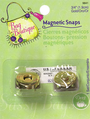Dritz Bag Boutique Hardware Magnetic Snaps 3/4" Gold