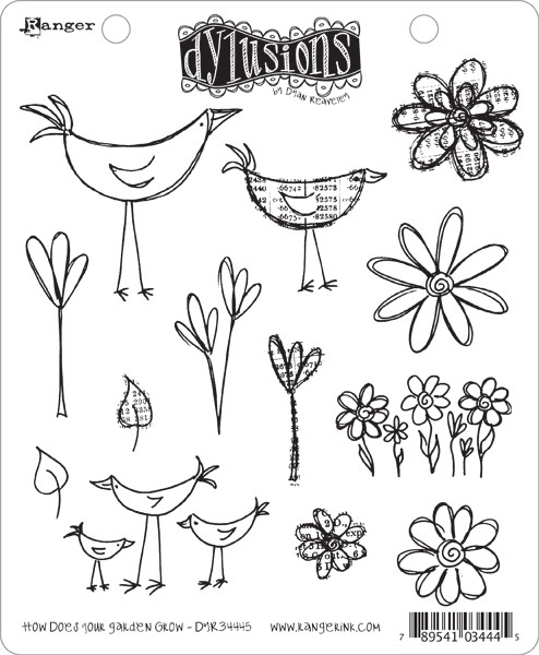 Dyan Reaveley's Dylusions Cling Stamp Collection - How Does Your Garden Grow