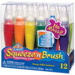 Elmers Squeeze'n Brush Washable Paint 12/Pkg