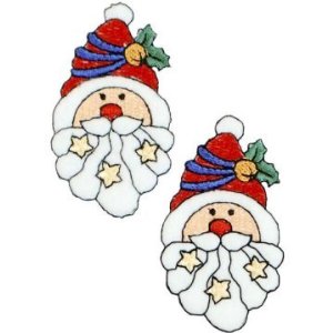 Expo Iron On Applique Santa Face & Stars 2pc