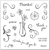 Fiskars Clear Stamps - 4" x 4" Mini Stamps - Gracias, Merci, Grazie