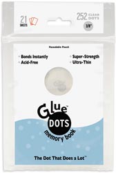 Glue Dots Sheet - Memory Book Ultra Thin Clear 3/8" 252 pc