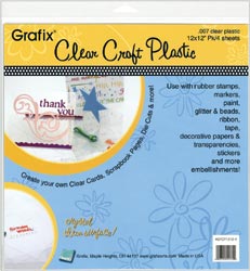 Grafix Clear Medium Weight Plastic 12x12 Sheets 4/Pkg