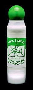 Green Sneakers lick & Stick Remoistenable Envelope Glue 1.5 oz