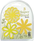 HOTP Super Size Brads - Yellow Flower