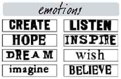 Just-Rite Stampers Pre-Inked Small  8 word Stamps - Emotions