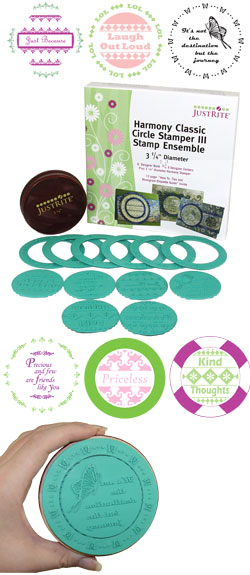 Just Rite Stampers - Harmony Classic Wood Circle Stamper III Stamp Ensemble 3 1/4" Round