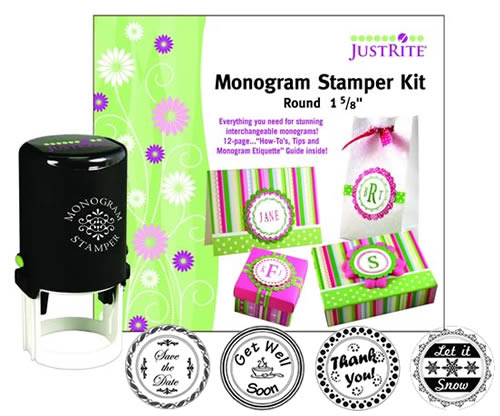 Just Rite Stampers - Do It Yourself - Monogram Self-inking Stamper Kit - 1 5/8" Round