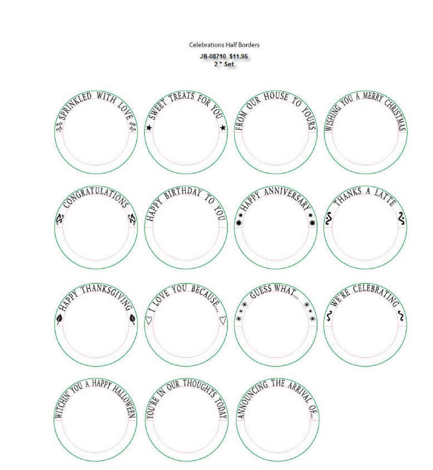 Just Rite Stampers - Do it Yourself Half Round Borders - Celebrations