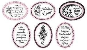Just Rite Stampers  - Do it Yourself - Thinking of You Borders & Centers Oval 2-1/4" x 3-1/16"