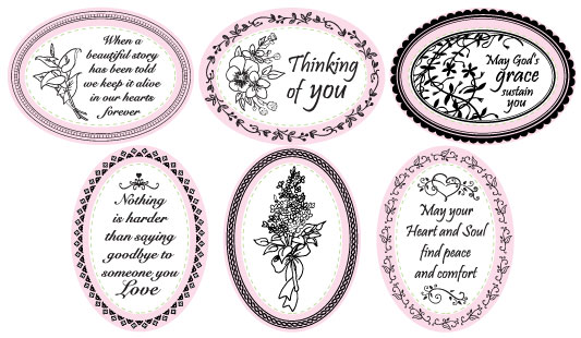 Just Rite Stampers  - Do it Yourself - Thinking of You Borders & Centers Oval 2-1/4" x 3-1/16"