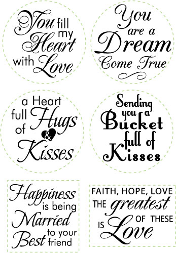Just Rite Stampers - Do It Yourself - Loving Thoughts Centers 1 5/8" Square & Round