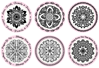 Just-Rite Stampers - Kaleidoscope Borders & Centers Round 2-3/8"
