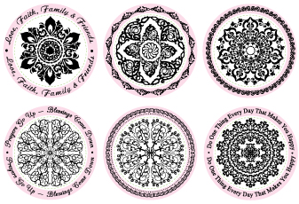 Just-Rite Stampers - Kaleidoscope Borders & Centers Round 2-3/8"