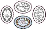 Just-Rite Stamper - Peace on earth Borders & Centers Interlocking Oval