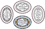 Just-Rite Stamper - Peace on earth Borders & Centers Interlocking Oval