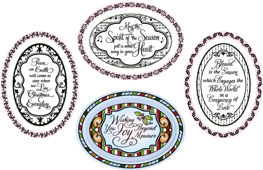 Just-Rite Stamper - Peace on earth Borders & Centers Interlocking Oval