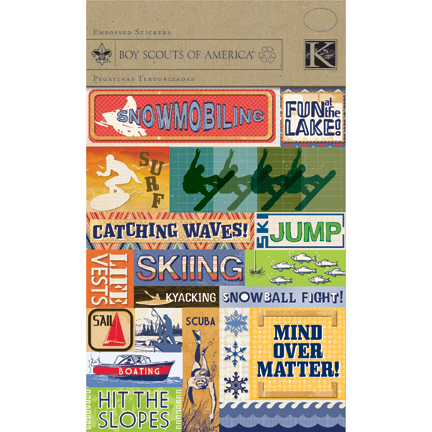 K&Co Boy Scouts Foil Embossed Stickers - Water & Snow
