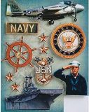 K&Co Military Grand Adhesions Embellishments - Navy