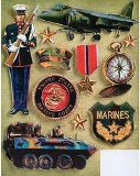 K&Co Military Grand Adhesions Embellishments - Marines