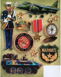 K&Co Military Grand Adhesions Embellishments - Marines