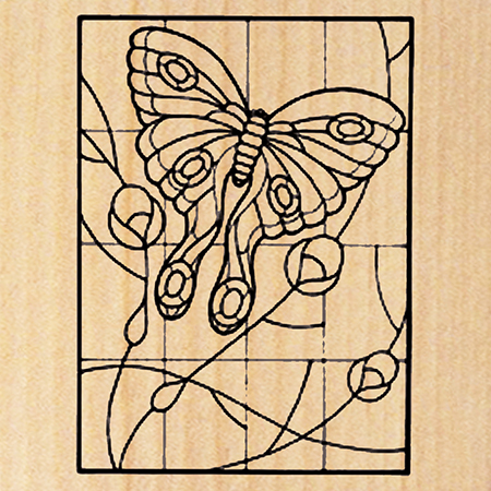 Kandi Corp Rubber Stamp - Stained Glass Butterfly