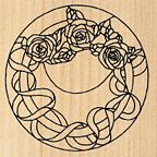 Kandi Corp Rubber Stamp - Stained Glass Round Roses