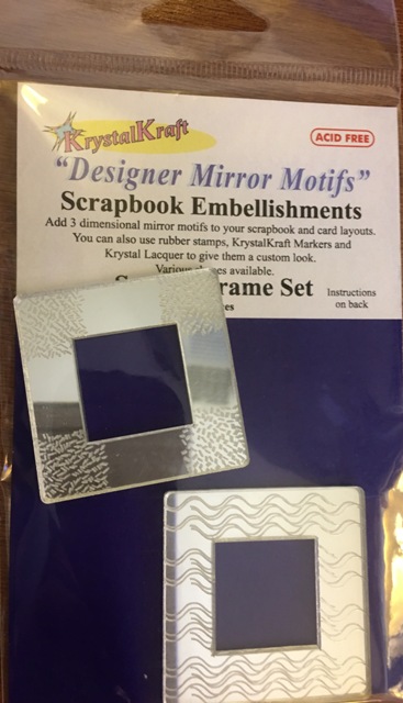 Krystal Kraft "Designer Mirror Motifs" Scrapbook Frame Embellishments - Square