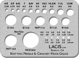 Lacis Gauge Crochet Hook & Knitting Needle
