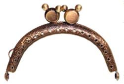 3" Purse Frame, Bronze Mickey Mouse Ears Style