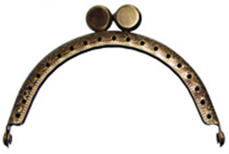 Lacis Purse Frame, 3.4" Without Loops, Antique Gold
