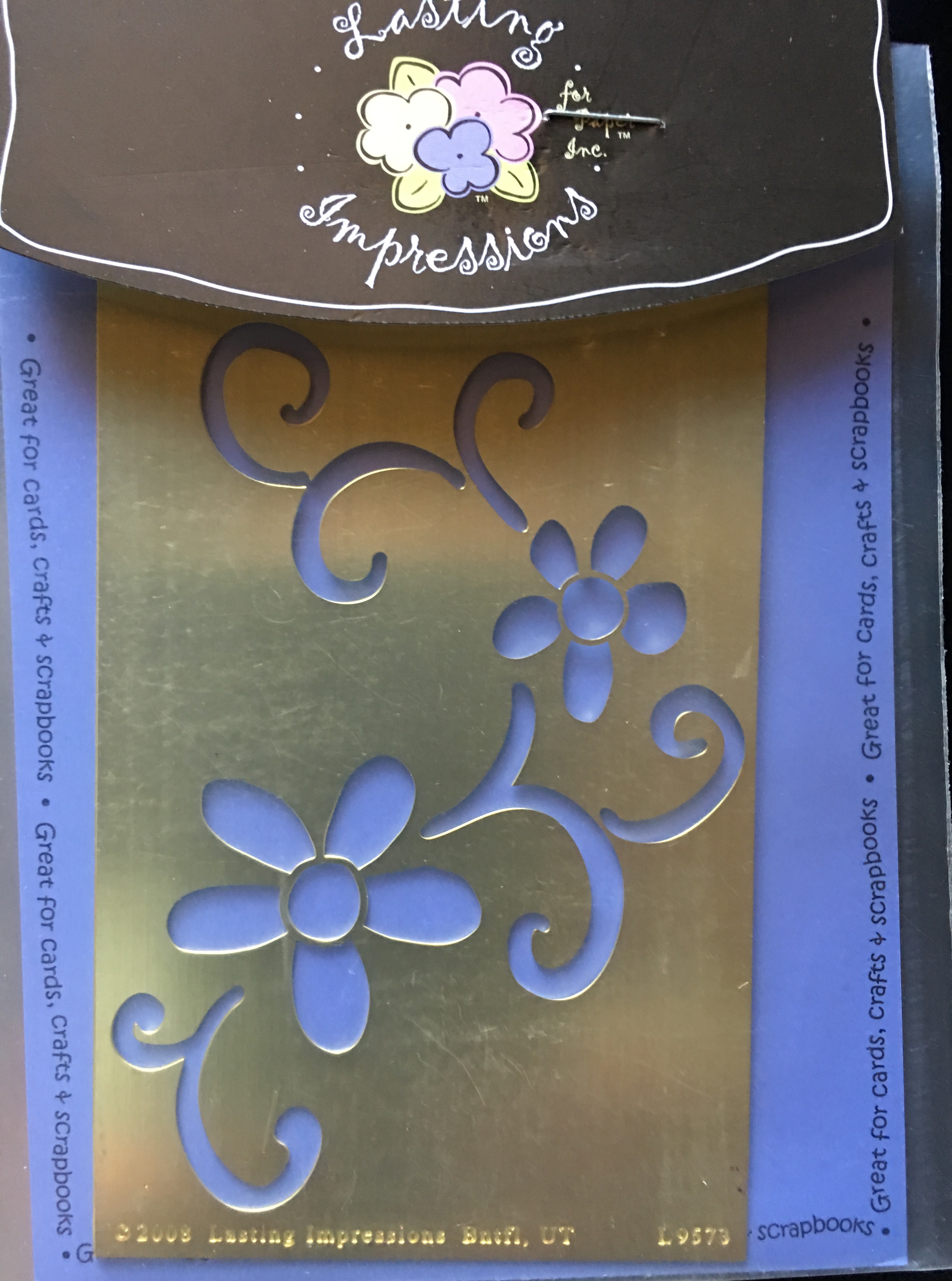 Lasting Impressions Brass Stencil - Floral Flourish Large