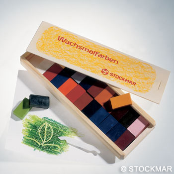 Stockmar Wax Block Crayons Wooden Box - 24 Assorted