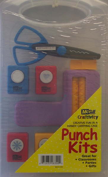 McGill Paper Craft Kit - Scissors, Crimper, Circle, Heart, Daisy, Star Punches