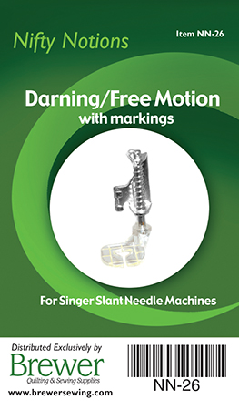 Nifty Notions Darning/Free Motion Foot with Markings (Slant Needle)