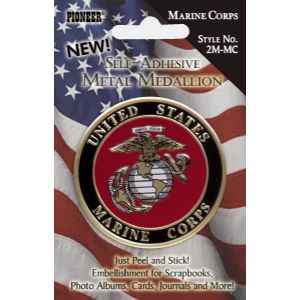 Pioneer Self-Adhesive Metal Military Medallions - Marine Corp