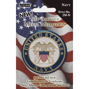 Pioneer Self-Adhesive Metal Military Medallions - Navy