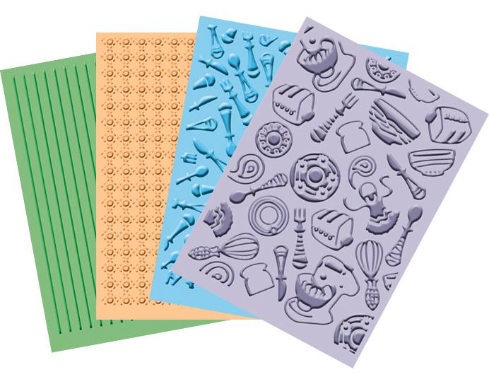 Cuttlebug Embossing Folders, Retro Kitchen Set, 4 pieces