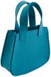 Felt Handle Handbag - Turquoise