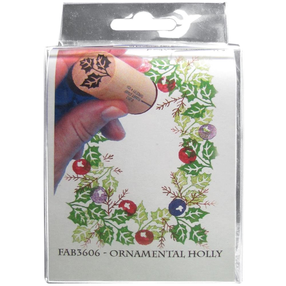 Rubber Stamp Tapestry Fabric Stamp Set - Ornamental Holly