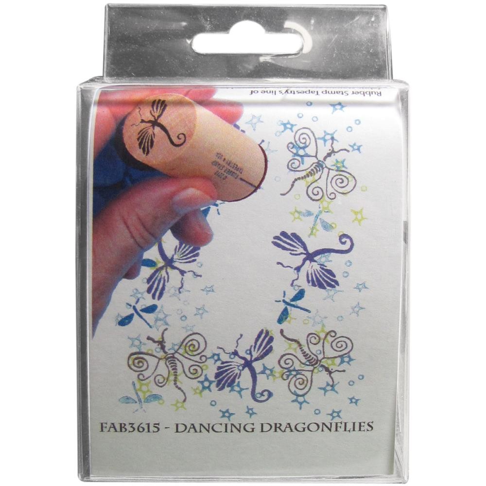 Rubber Stamp Tapestry Fabric Stamp Set - Dancing Dragonflies