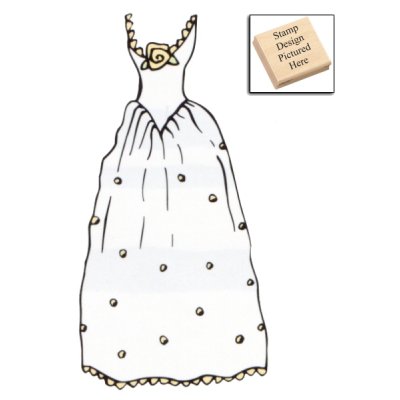 Rubber Stampede Wood Stamp Wedding Dress