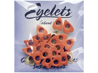 ScrapArts Eyelets 3/16 Heart 25 pc - Coral Orange