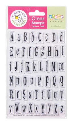 Scrappy Cat Clear Stamps - Serif Alphabet Set
