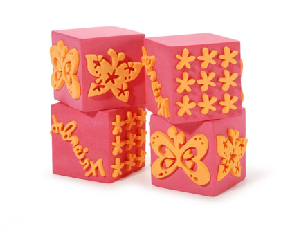 Scrappy Cat Foam Stamp Cube - Butterfly Friends