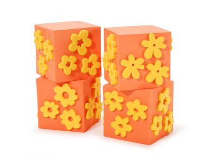 Scrappy Cat Foam Stamp Cube - Floral Backgrounds